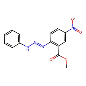 Methyl 2-anilinodiazenyl-5-nitro-benzoate structure