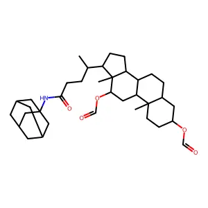 24-Oxo-24-[(tricyclo[3.3.1.1~3,7~]decan-1-yl)amino]cholane-3,12-diyl diformate structure