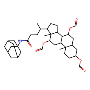 [17-[5-(1-adamantylamino)-5-oxopentan-2-yl]-7,12-diformyloxy-10,13-dimethyl-2,3,4,5,6,7,8,9,11,12,14,15,16,17-tetradecahydro-1H-cyclopenta[a]phenanthren-3-yl] formate structure