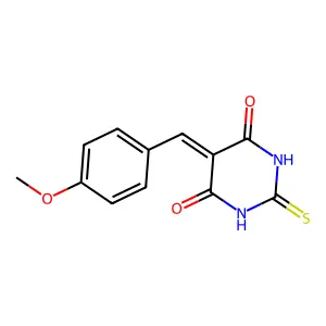 4,6(1H,5H)-Pyrimidinedione, dihydro-5-((4-methoxyphenyl)methylene)-2-thioxo- structure
