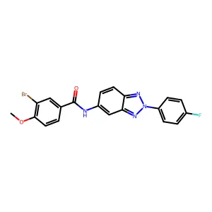 3-bromo-N-[2-(4-fluorophenyl)benzotriazol-5-yl]-4-methoxybenzamide structure