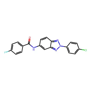 N-[2-(4-chlorophenyl)benzotriazol-5-yl]-4-fluorobenzamide structure