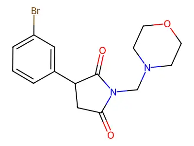 2,5-Pyrrolidinedione, 3-(3-bromophenyl)-1-(4-morpholinomethyl)- structure