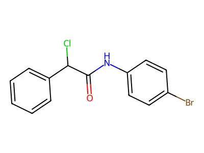 N-(4-bromophenyl)-2-chloro-2-phenylacetamide structure