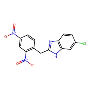 6-chloro-2-[(2,4-dinitrophenyl)methyl]-1H-benzimidazole structure