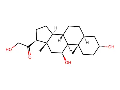 5|A-Pregnan-3|A,11|A,21-triol-20-one structure