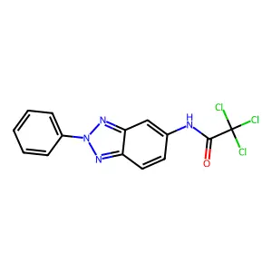 2,2,2-trichloro-N-(2-phenyl-2H-benzotriazol-5-yl)acetamide structure