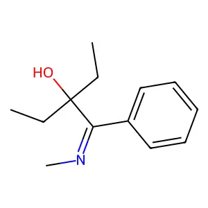 3-(N-methyl-C-phenylcarbonimidoyl)pentan-3-ol structure
