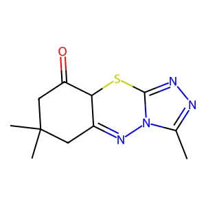 6H-1,2,4-Triazolo(4,3-b)(4,1,2)benzothiadiazin-9(9aH)-one, 7,8-dihydro-3,7,7-trimethyl- structure