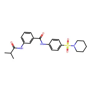 3-(2-methylpropanoylamino)-N-(4-piperidin-1-ylsulfonylphenyl)benzamide structure