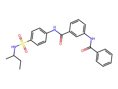 3-benzamido-N-[4-(butan-2-ylsulfamoyl)phenyl]benzamide structure