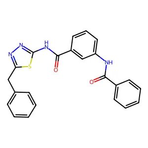 3-benzamido-N-(5-benzyl-1,3,4-thiadiazol-2-yl)benzamide structure