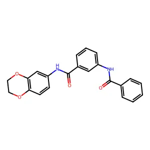 3-benzamido-N-(2,3-dihydro-1,4-benzodioxin-6-yl)benzamide structure