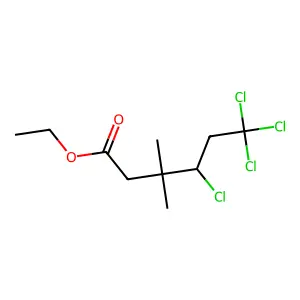 Hexanoic acid, 4,6,6,6-tetrachloro-3,3-dimethyl-, ethyl ester structure
