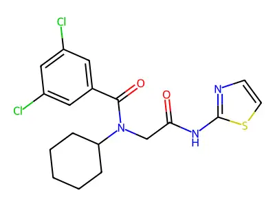 3,5-Dichloro-N-cyclohexyl-N-{2-oxo-2-[(1,3-thiazol-2-yl)amino]ethyl}benzamide structure