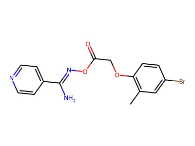[(Z)-[amino(pyridin-4-yl)methylidene]amino] 2-(4-bromo-2-methylphenoxy)acetate structure