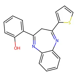2-[4-(2-thienyl)-3H-1,5-benzodiazepin-2-yl]phenol structure