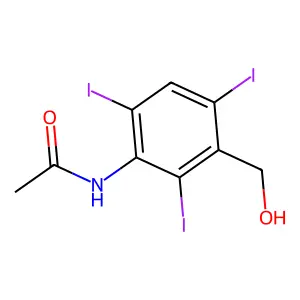 Acetanilide, 3'-(hydroxymethyl)-2',4',6'-triiodo- structure