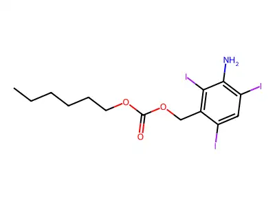 Carbonic acid, (3-amino-2,4,6-triiodophenyl)methyl hexyl ester structure