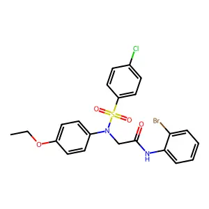 N-(2-Bromophenyl)-2-[(4-chlorophenyl)sulfonyl-(4-ethoxyphenyl)amino]acetamide structure