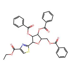 ethyl 2-[3,4-dibenzoyloxy-5-(benzoyloxymethyl)oxolan-2-yl]-1,3-thiazole-4-carboxylate structure