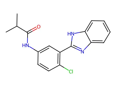 N-[3-(1H-benzimidazol-2-yl)-4-chlorophenyl]-2-methylpropanamide structure