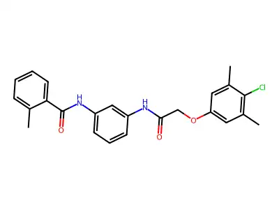 N-{3-[2-(4-Chloro-3,5-dimethylphenoxy)acetamido]phenyl}-2-methylbenzamide structure