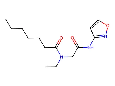 N-ethyl-N-[2-(1,2-oxazol-3-ylamino)-2-oxoethyl]heptanamide structure