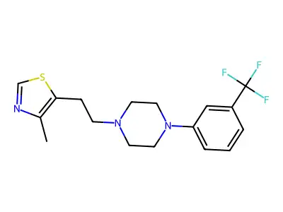 Piperazine, 1-[2-(4-methyl-5-thiazolyl)ethyl]-4-[3-(trifluoromethyl)phenyl]- structure