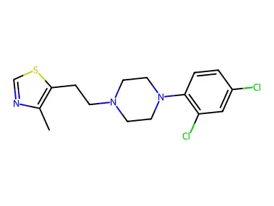 Piperazine, 1-(2,4-dichlorophenyl)-4-[2-(4-methyl-5-thiazolyl)ethyl]- structure