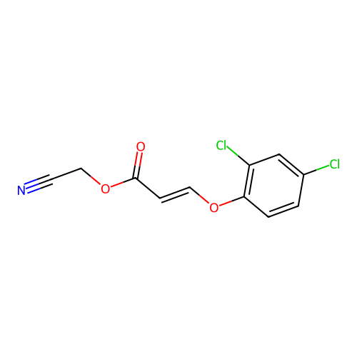 2-Propenoic acid, 3-(2,4-dichlorophenoxy)-, cyanomethyl ester structure