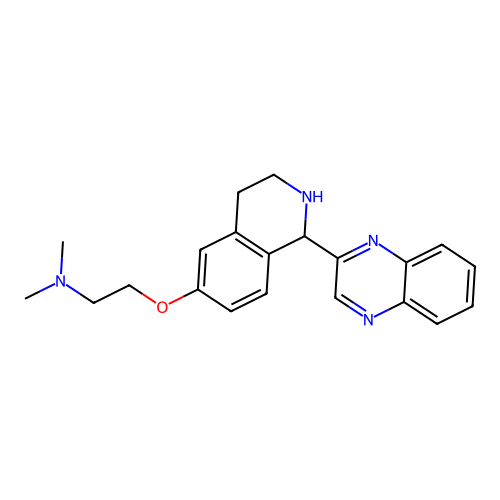 N,N-dimethyl-2-[(1-quinoxalin-2-yl-1,2,3,4-tetrahydroisoquinolin-6-yl)oxy]ethanamine structure