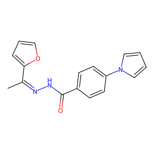 N-[1-(furan-2-yl)ethylideneamino]-4-pyrrol-1-ylbenzamide structure