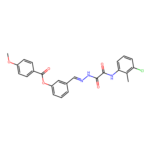 3-(2-((3-CL-2-Methylanilino)(oxo)AC)carbohydrazonoyl)phenyl 4-methoxybenzoate structure