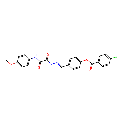 4-(2-((4-Methoxyanilino)(oxo)acetyl)carbohydrazonoyl)phenyl 4-chlorobenzoate structure
