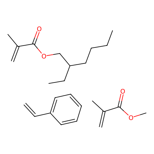 Styrene 2-ethylhexyl methacrylate methyl methacrylate structure