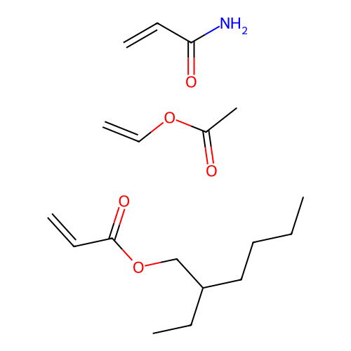 Ethenyl acetate;2-ethylhexyl prop-2-enoate;prop-2-enamide structure