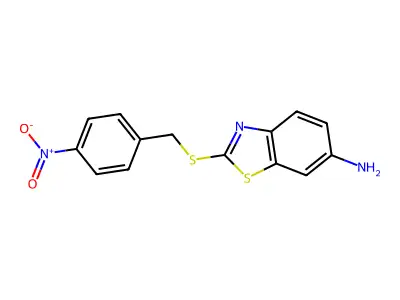 2-{[(4-Nitrophenyl)methyl]sulfanyl}-1,3-benzothiazol-6-amine structure