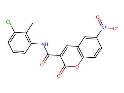 N-(3-chloro-2-methylphenyl)-6-nitro-2-oxo-2H-chromene-3-carboxamide structure