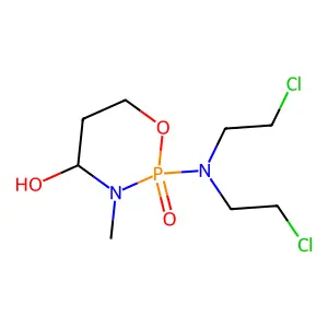 2-[Bis(2-chloroethyl)amino]-3-methyl-2-oxo-1,3,2lambda5-oxazaphosphinan-4-ol structure