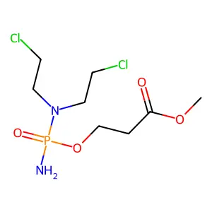 Methyl 3-({amino[bis(2-chloroethyl)amino]phosphoryl}oxy)propanoate structure
