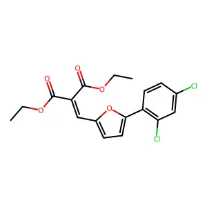Diethyl {[5-(2,4-dichlorophenyl)-2-furyl]methylene}malonate structure