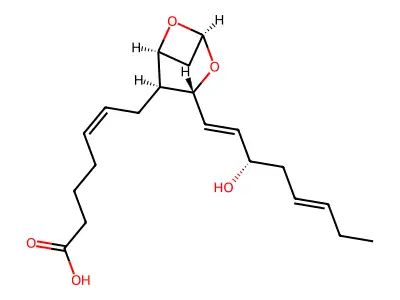 9S,11S-epoxy,15S-hydroxy-thromboxa-5Z,13E,17Z-trien-1-oic acid structure
