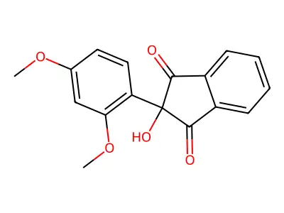 1H-Indene-1,3(2H)-dione, 2-(2,4-dimethoxyphenyl)-2-hydroxy- structure