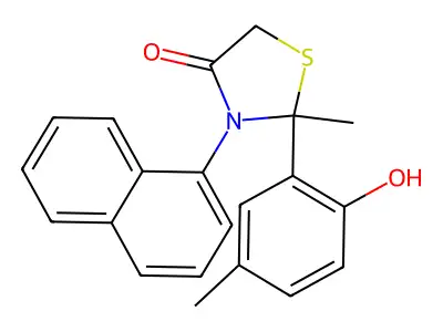 4-Thiazolidinone, 2-(2-hydroxy-5-methylphenyl)-2-methyl-3-(1-naphthalenyl)- structure