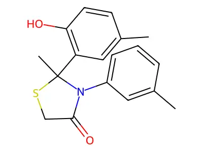 2-(2-Hydroxy-5-methylphenyl)-2-methyl-3-(3-methylphenyl)-1,3-thiazolidin-4-one structure