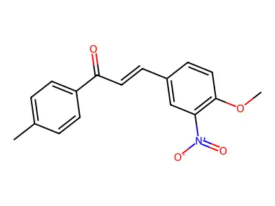 (2E)-3-(4-methoxy-3-nitrophenyl)-1-(4-methylphenyl)prop-2-en-1-one structure
