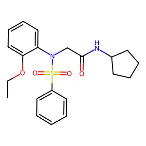 2-[N-(benzenesulfonyl)-2-ethoxyanilino]-N-cyclopentylacetamide structure