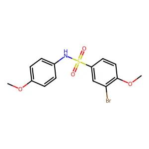 3-bromo-4-methoxy-N-(4-methoxyphenyl)benzenesulfonamide structure