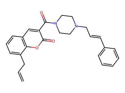 3-[4-(3-Phenylprop-2-enyl)piperazine-1-carbonyl]-8-prop-2-enylchromen-2-one structure